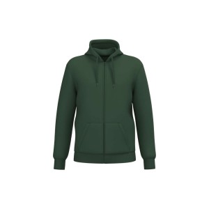 Kariban Uniszex kapucnis, cipz�ras pul�ver, Forest Green